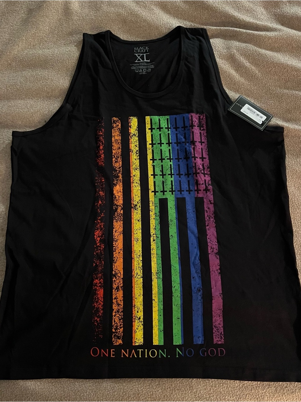 Blackcraft Cult Tank Top XL Pride Flag One Nation No God NWT